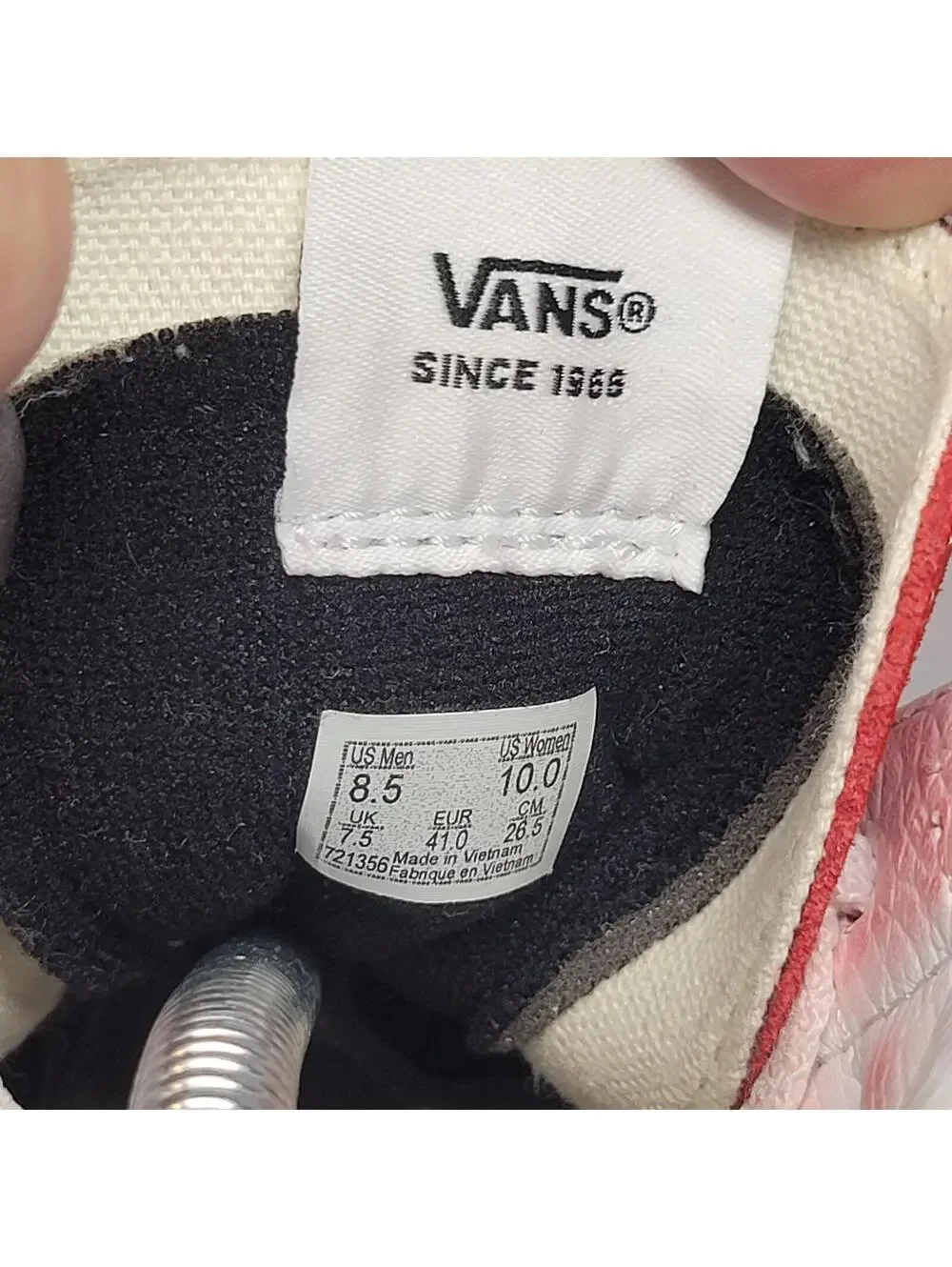 Vans Sk8 High Top Red Suede White Stripe Lace Up Sneakers Men 8.5 Women 10